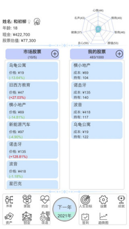 模拟炒股人生破解版免广告下载-模拟炒股人生无限金币免广告下载v1.0 内置修改器 运行截图2