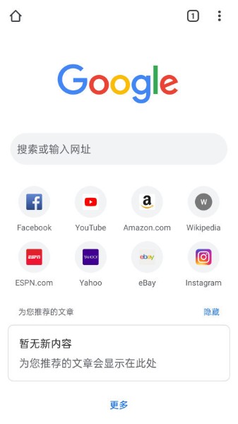 Google浏览器安卓版界面展示